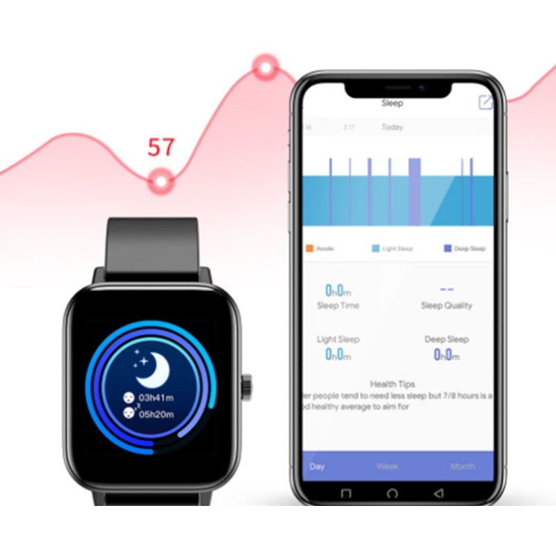 Touch Dial Heart Rate Sphygmomanometer Step Waterproof Call Reminder Smart Bracelet