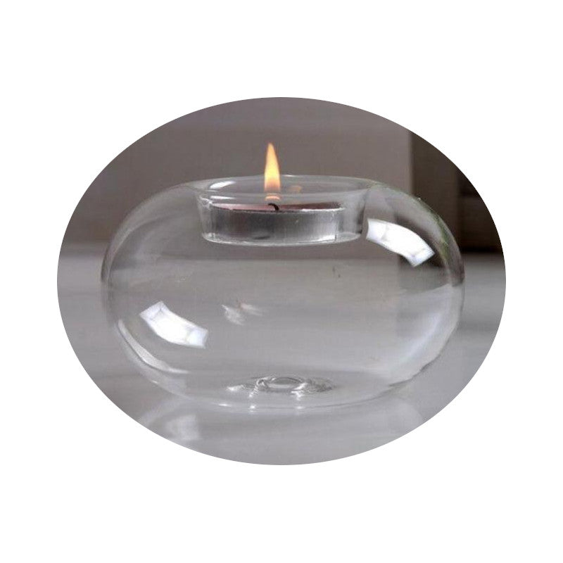 Round Glass Candle Holder For Tealight Candles Decor
