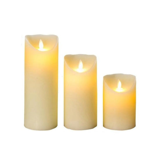 3 / Set Led Flameless Swing Candles Safe Battery Operated Lights Decor