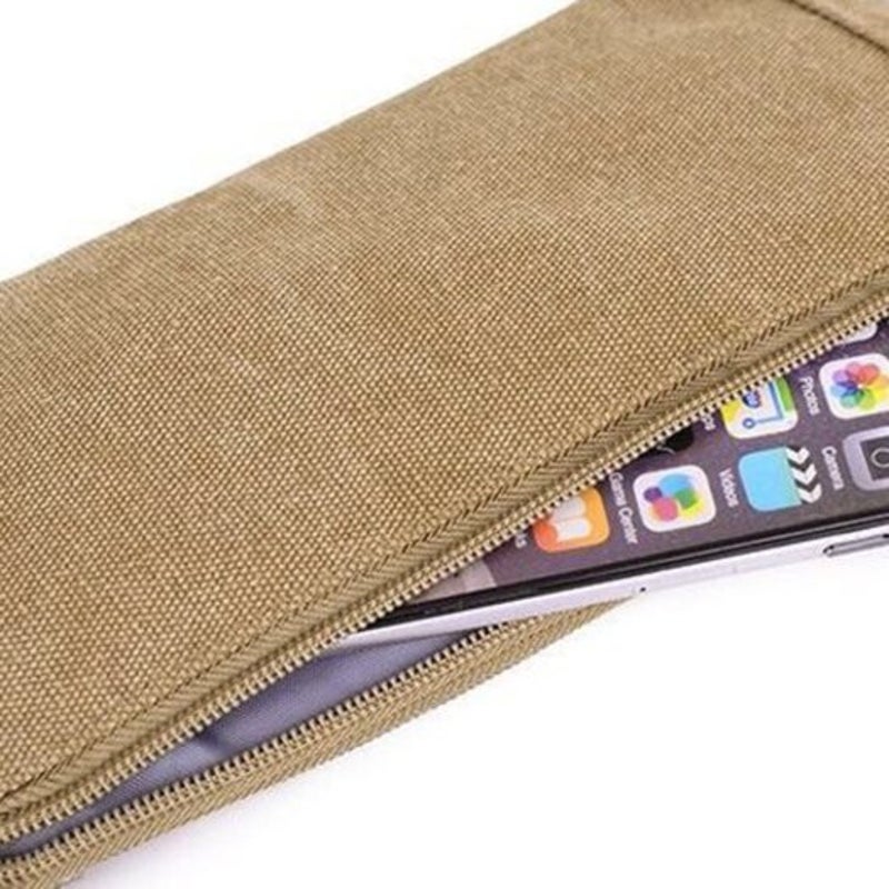 Canvas One Shoulder Outdoor Men Multi Function Waist Pack With Strap Black