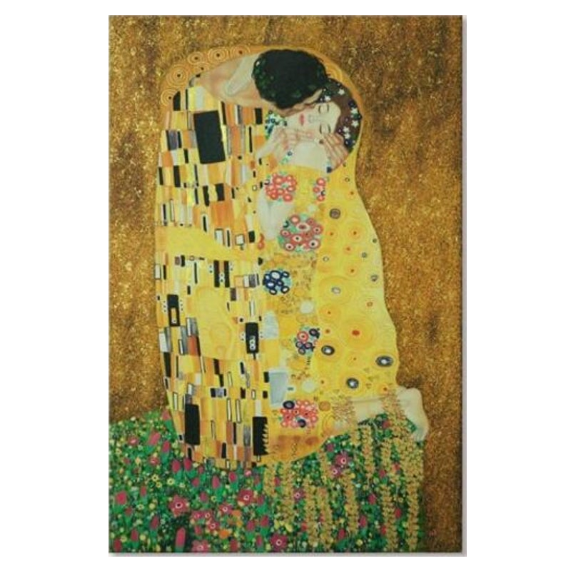 Canvas Prints For Living Room Portrait Klimt Materpiece Kiss Painting On The Wall