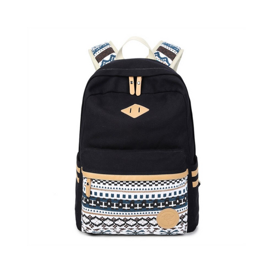 Canvas School Backpack Laptop Bag Shoulder Daypack Handbag