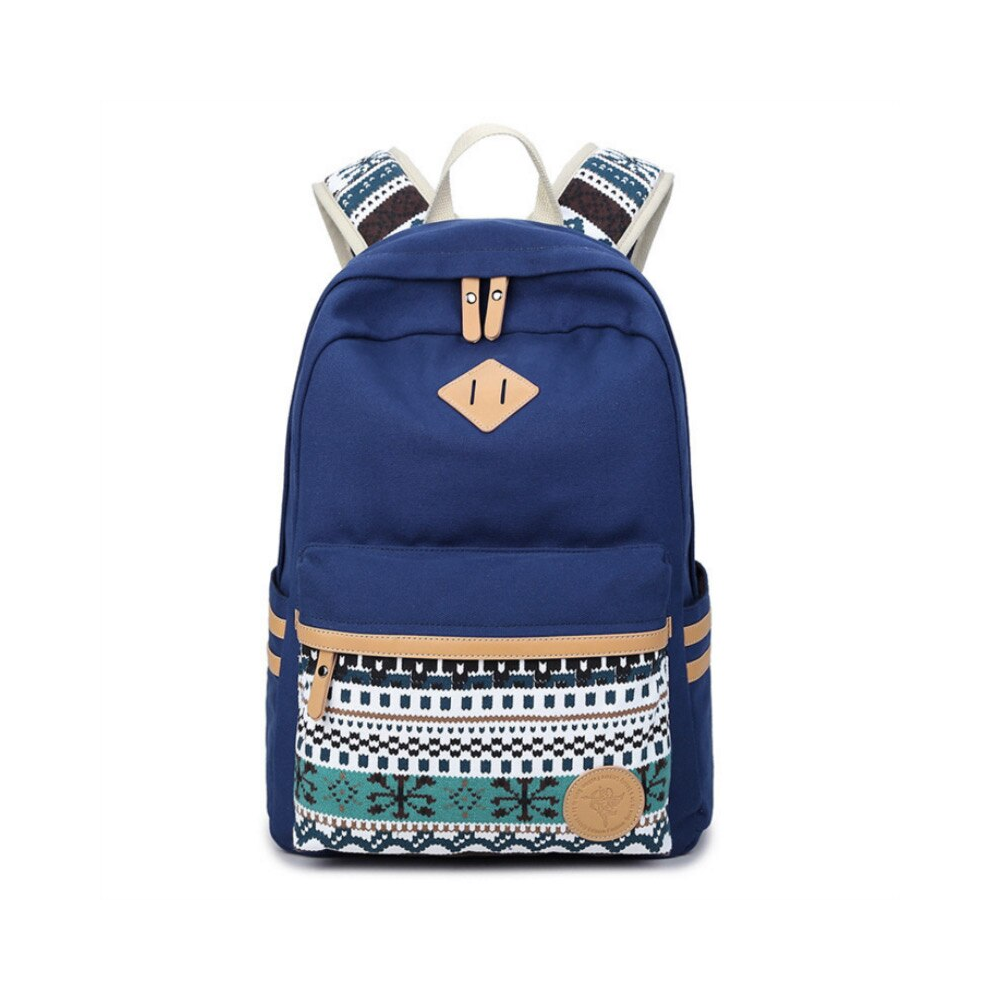 Canvas School Backpack Laptop Bag Shoulder Daypack Handbag