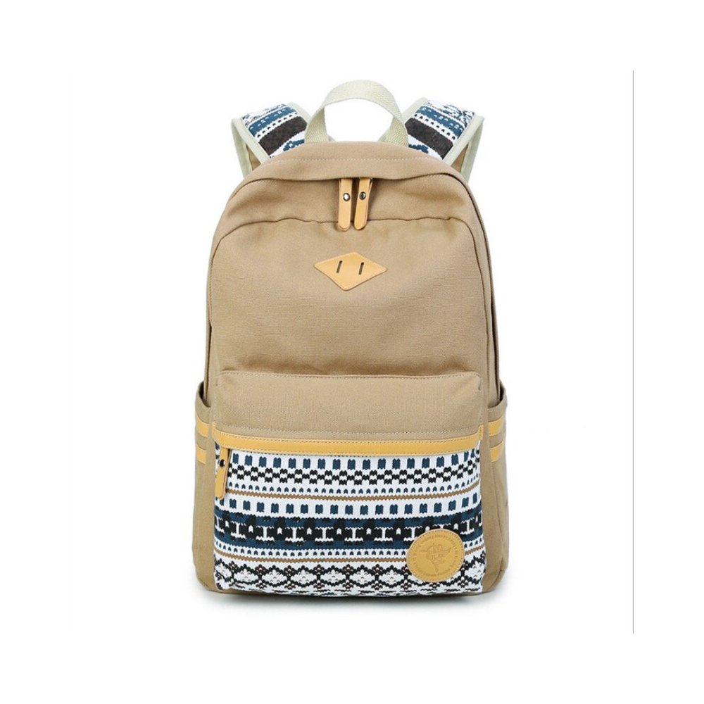 Canvas School Backpack Laptop Bag Shoulder Daypack Handbag