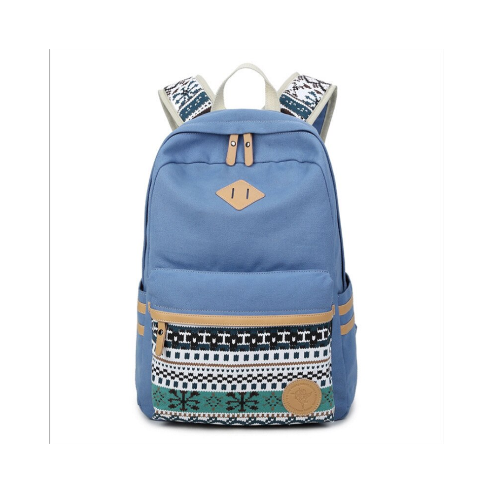 Canvas School Backpack Laptop Bag Shoulder Daypack Handbag