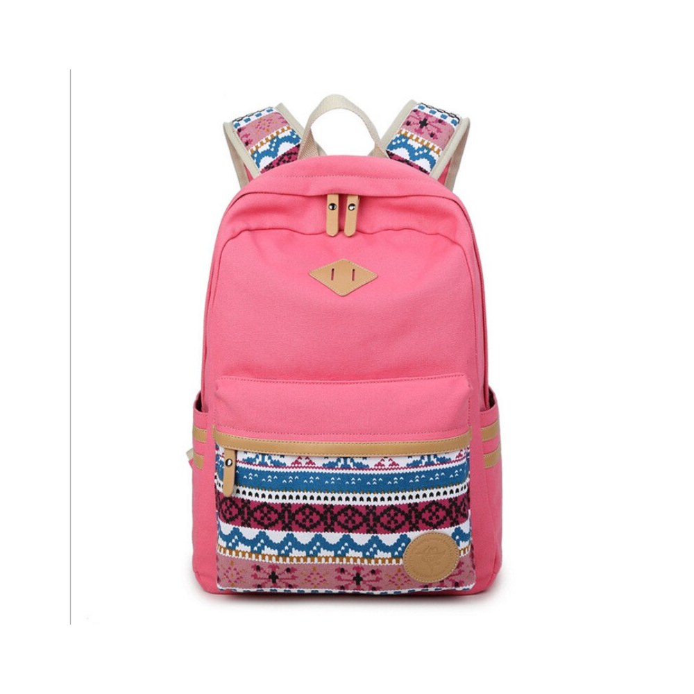 Canvas School Backpack Laptop Bag Shoulder Daypack Handbag