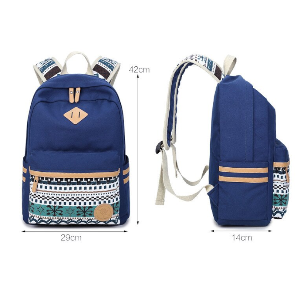 Canvas School Backpack Laptop Bag Shoulder Daypack Handbag