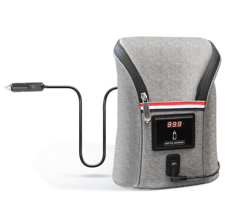 Car Baby Bottle Warmer Portable Travel Milk Grey