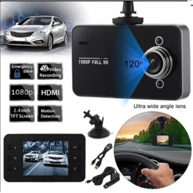 Car Camera Dvr Camcorder Video Auto Tachograph K6000 Driving Recorder Black