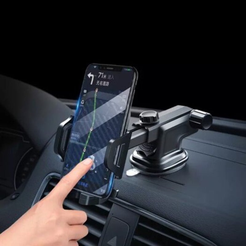 Car Navigation Multi Function Phone Holder Black