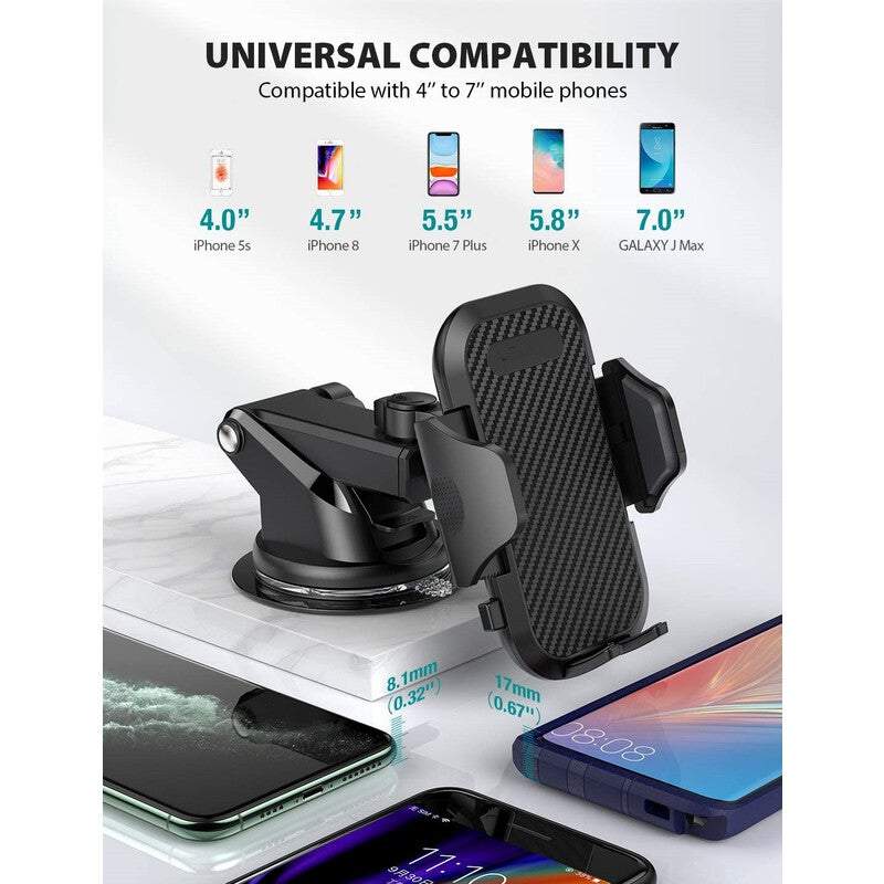 Car Phone Holders Universal Suitable For Dashboard Windshield Long Arm Strong Suction Mobile