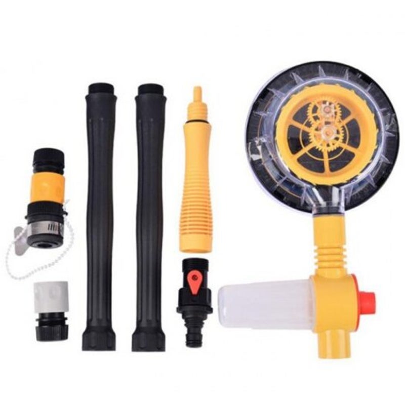 Car Wash Mop Washing Tool Set Automatic Rotary Water Round Brush Goldenrod