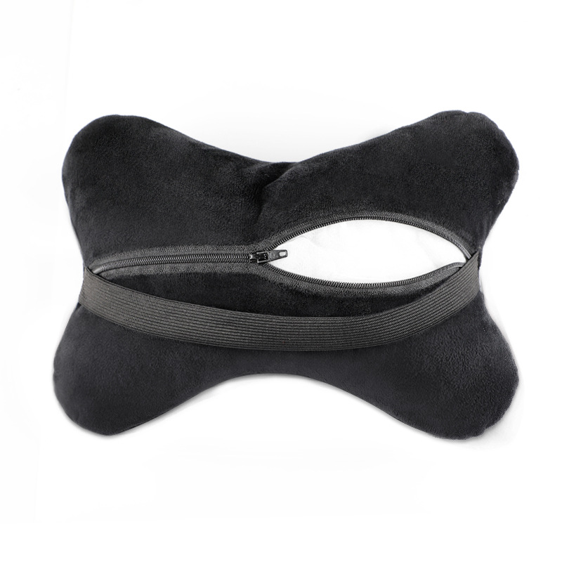 Car Seat Neck Care Headrest Breathable Comfortable Double Bone By Pillow Black