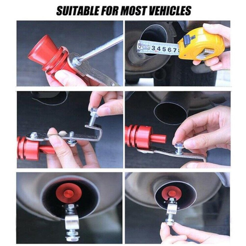 Car Turbo Sound Whistle Exhaust Muffler Black