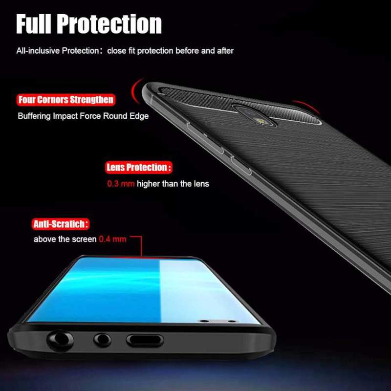 Carbon Fiber Soft Silicone Tpu Shockproof Case For Samsung Galaxy J5 Pro / 2017 J530