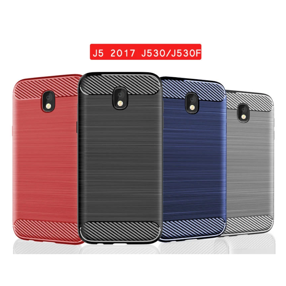 Carbon Fiber Soft Silicone Tpu Shockproof Case For Samsung Galaxy J5 Pro / 2017 J530