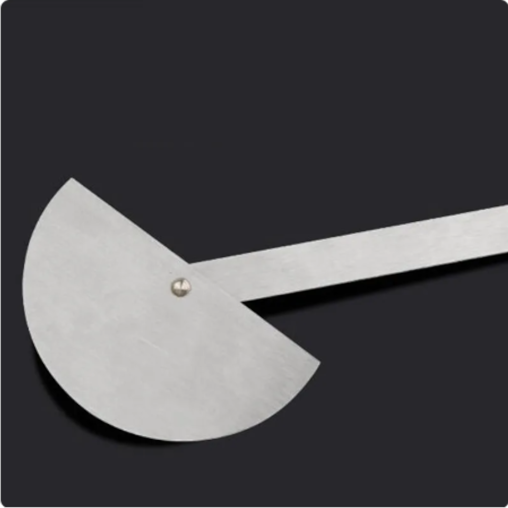Carbon Steel Protractor Ruler 180 Degree Rotating Angle Round Head 10Cm Length Caliper
