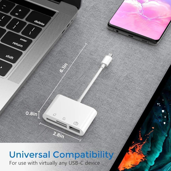 Card Readers Usb Sd Type To Camera Memory Tf Micro 3 In 1 Adapter Compatible With Macbook Pro Air / Ipad 2018 Samsung Ga