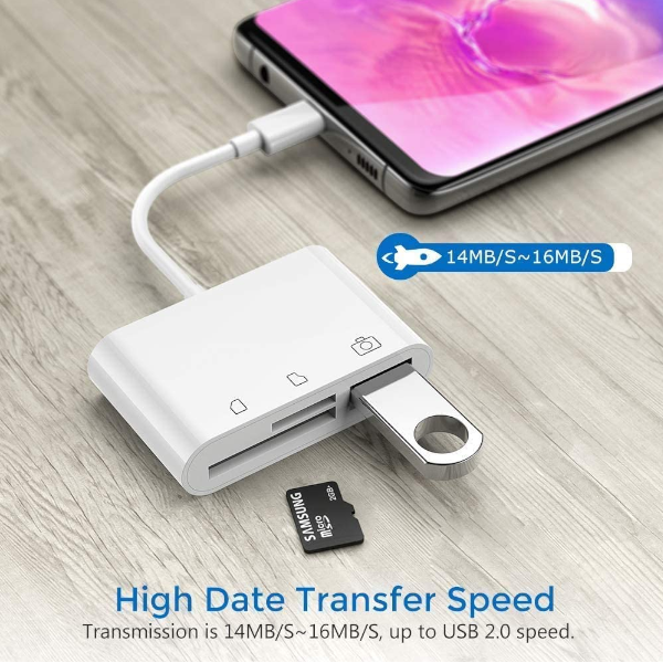 Card Readers Usb Sd Type To Camera Memory Tf Micro 3 In 1 Adapter Compatible With Macbook Pro Air / Ipad 2018 Samsung Ga
