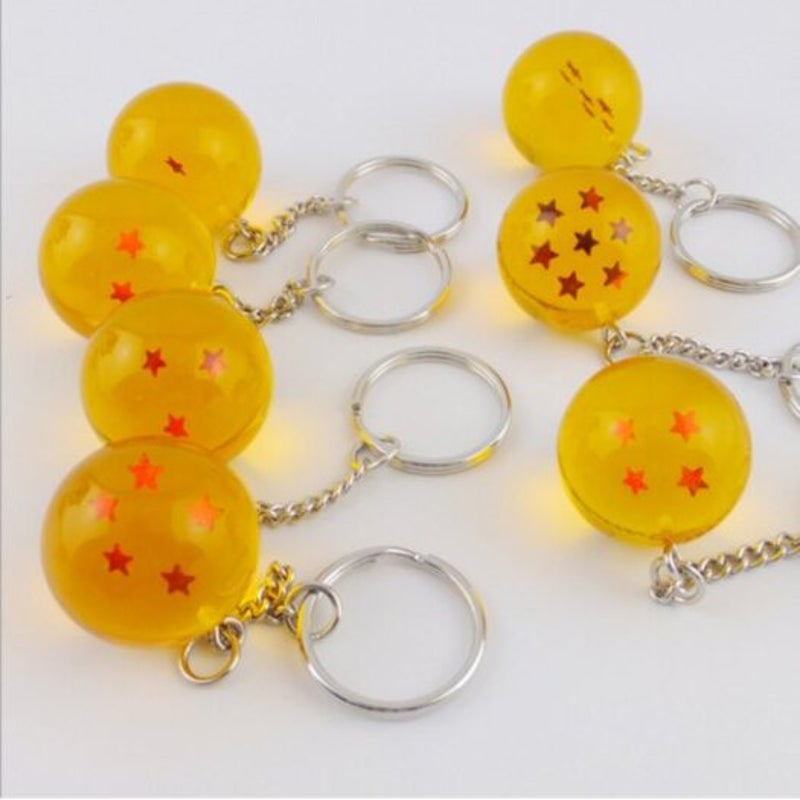 Cartoon Keychain 3D Crystal Ball Series Toy Gift 4 Stars Saffron