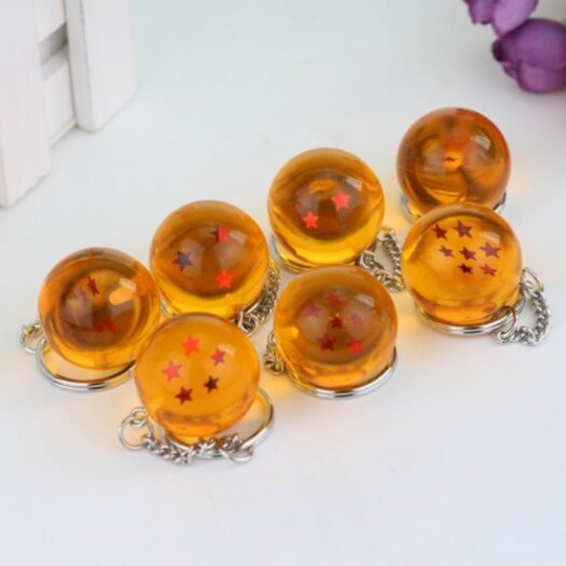 Cartoon Keychain 3D Crystal Ball Series Toy Gift 4 Stars Saffron