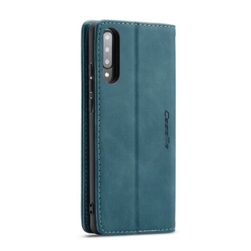 Retro Leather Wallet Flip Phone Card Slot For Samsung Galaxy A30s Greenish Blue