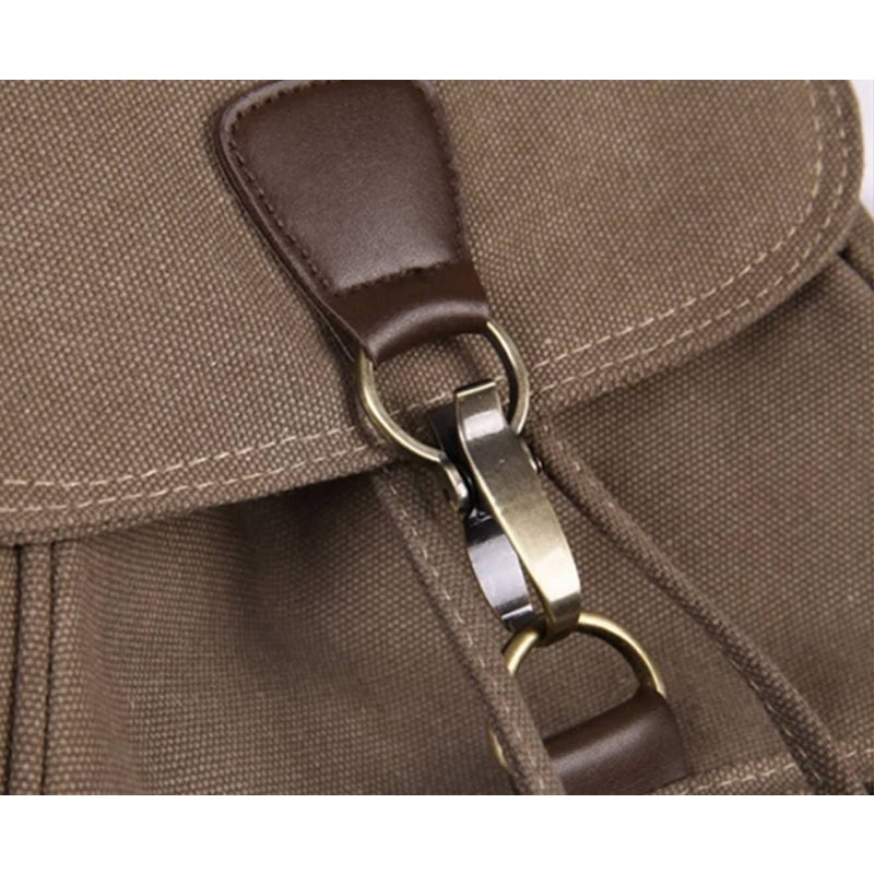 Casual Retro Style Waterproof Canvas Backpack Brown