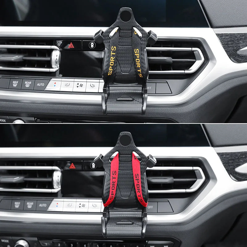 Racing Seat Shape Car Phone Holder Auto Air Vent Mobile Clip Rotatable