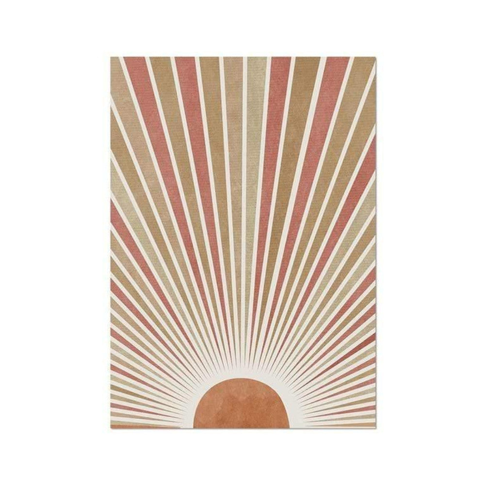 Celestial Canvas Abstract Lanscape Sun Moon Prints
