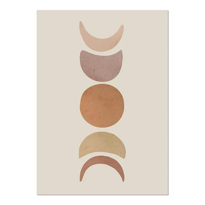 Celestial Canvas Abstract Lanscape Sun Moon Prints