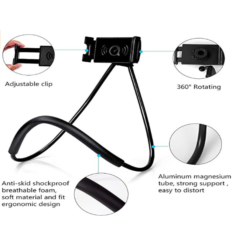 Cell Phone Holder Lazy Tablet Bracket Universal Neck Stand For Iphone Rotating Gooseneck Mount With Multiple Function Bl