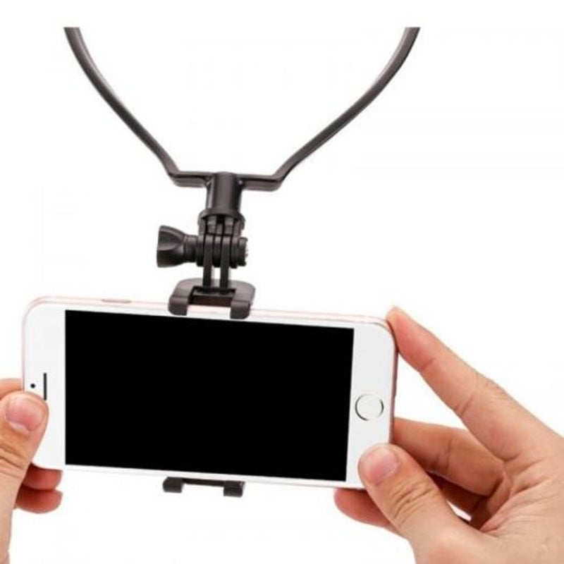 Cell Phone Holder Neck Mount Selfie Bracket For Cellphone White