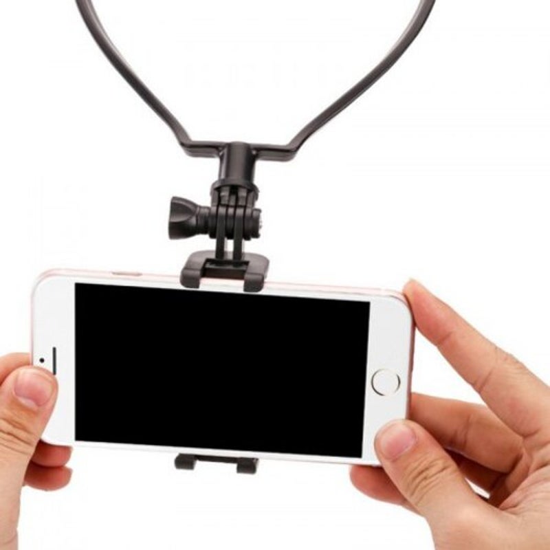 Cell Phone Holder Neck Mount Selfie Bracket For Cellphone White