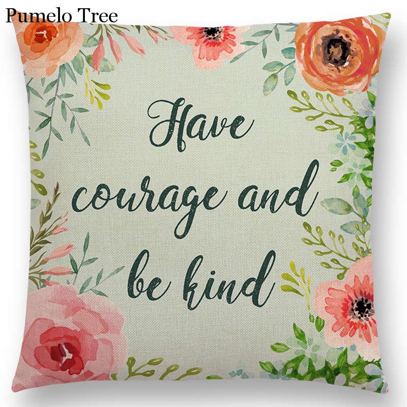 Floral Inspirational Sayings Cushion Covers