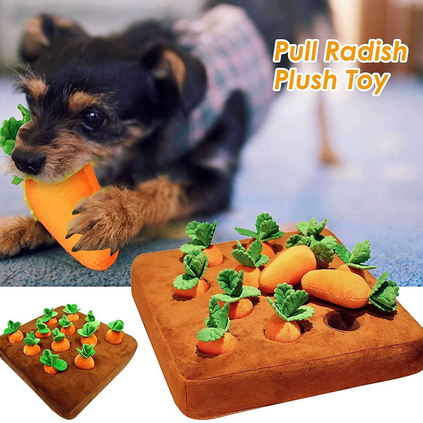 Carrot Plush Toy Snuffle Mat Anti Boredom Dog Puppy Toys