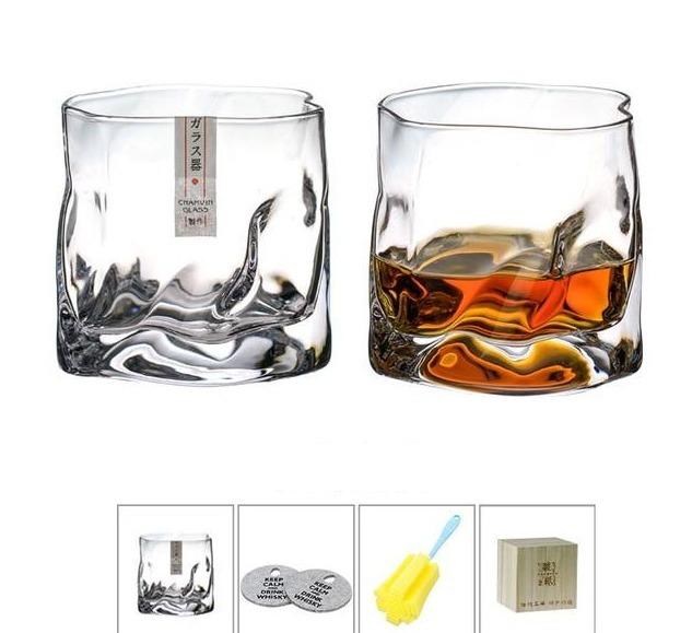 1 Sets of 1 Sets Of Japanese Crumpled Paper Whiskey Glass Barware Father's Day Gift Idea