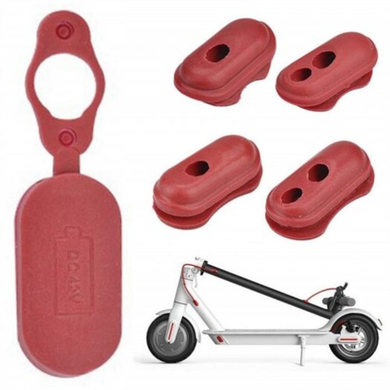 Charge Port Cover Silicone Plug For Xiaomi Mijia M365 Electric Scooter Red