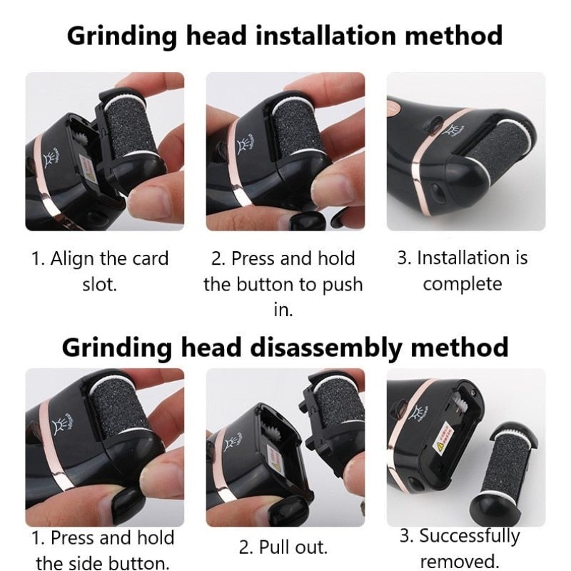Electric Foot File For Heels Grinding Pedicure Tools Professional Care Dead Hard Skin Callus Remover Kit