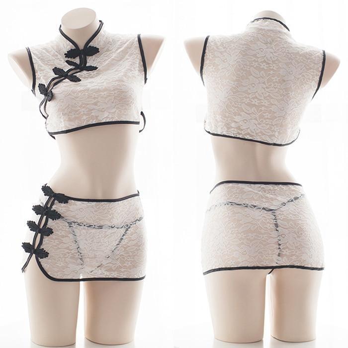 Cheongsam See Through Lingerie Set For Women