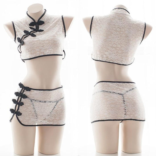 Cheongsam See Through Lingerie Set For Women