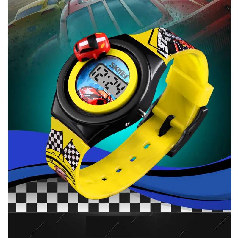 Veile Studios Skmei Children Electronic Watch Car Shape Toy Lcd Digital Wrist Watches