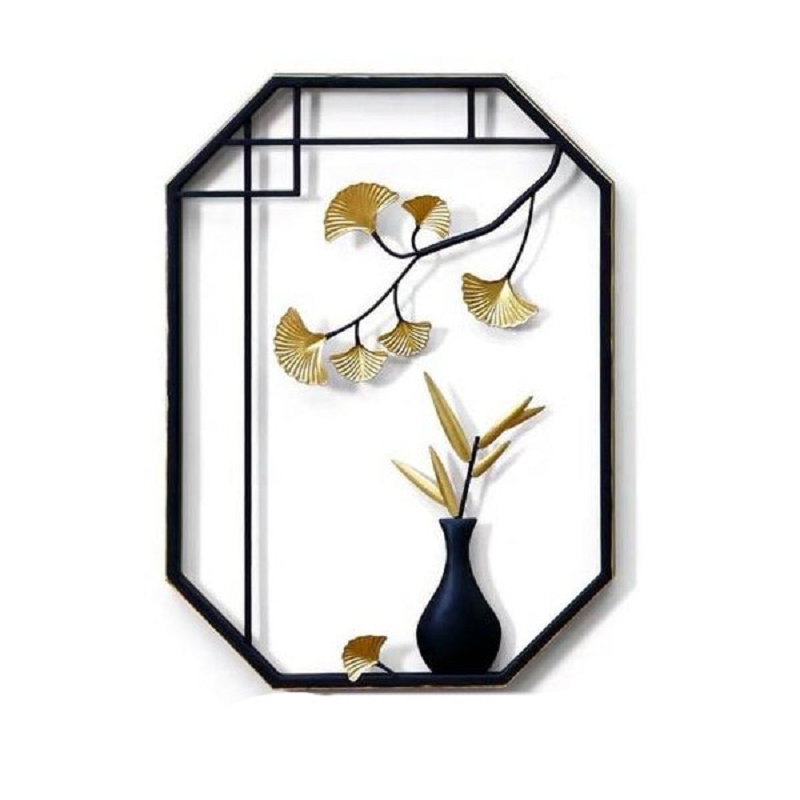 Chinese Ginkgo Biloba Teapot Or Vase Iron Hanging Wall Art Home Decor