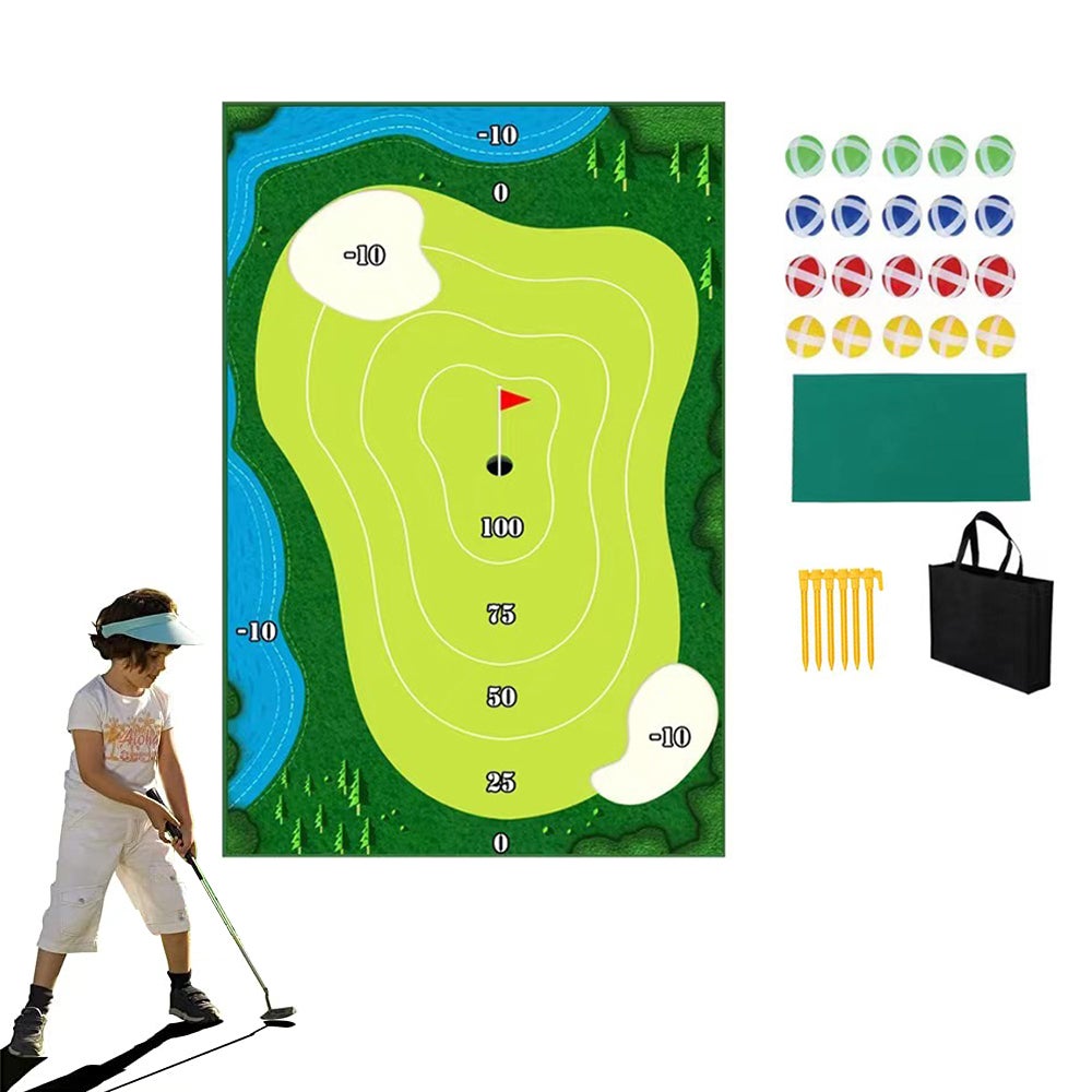 Chipping Golf Game Mat Set Practice Play Indoor Outdoor Games Equipment