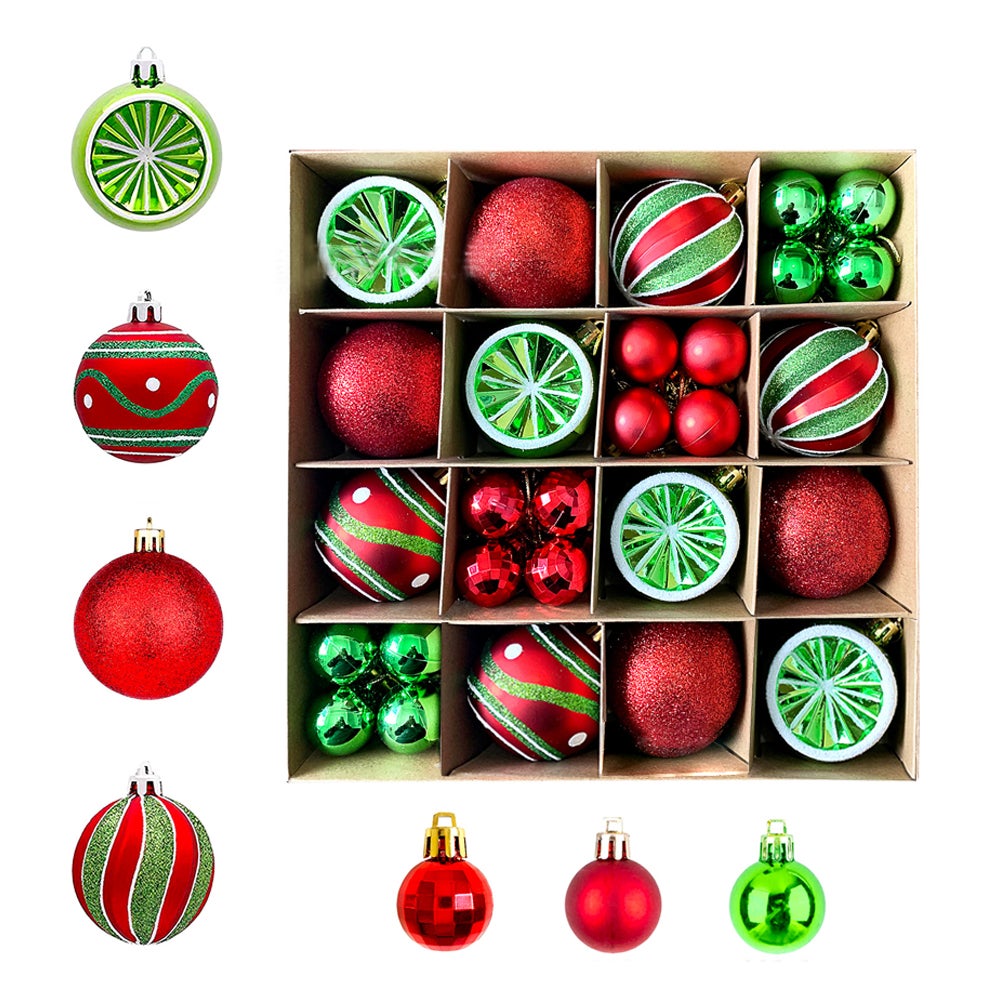 Christmas Ball Ornaments Tree Decoration Box Gift Glittering Funny Party