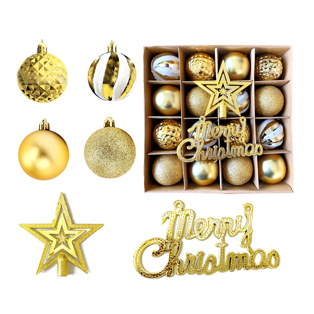 Christmas Ball Ornaments Tree Decoration Box Gift Glittering Funny Party