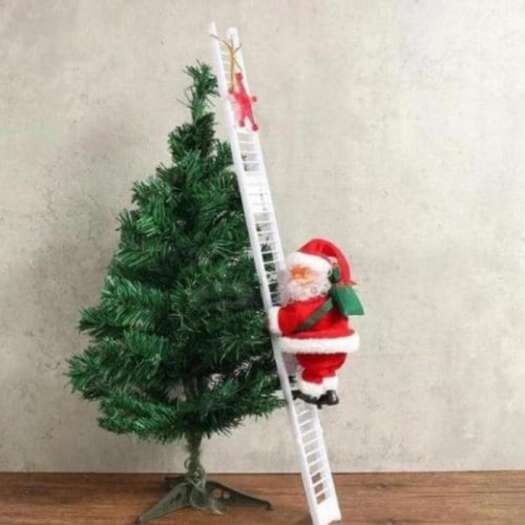 Christmas Decorations Gift Electric Ladder Santa Claus Party Music Toy Without Battery
