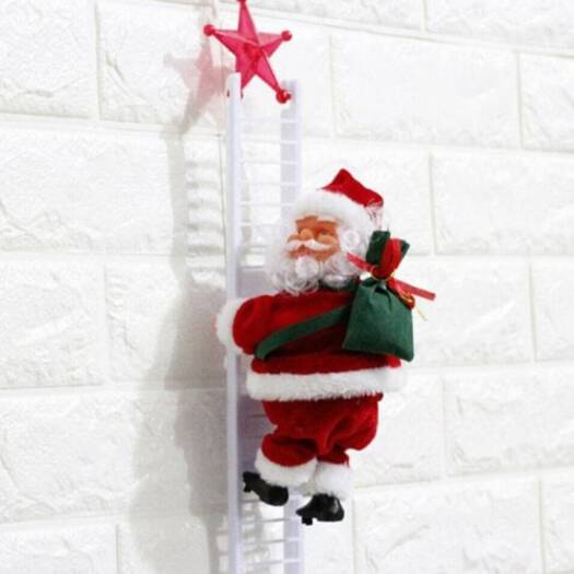 Christmas Decorations Gift Electric Ladder Santa Claus Party Music Toy Without Battery
