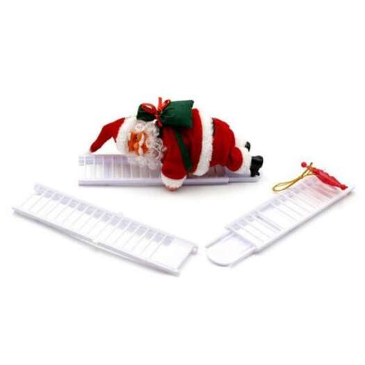 Christmas Decorations Gift Electric Ladder Santa Claus Party Music Toy Without Battery