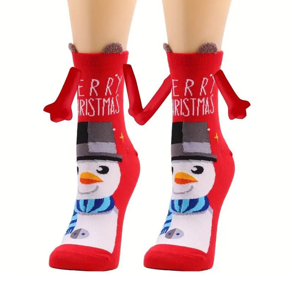 Christmas Hands Holding Socks Magnetic Couples Besties Festive