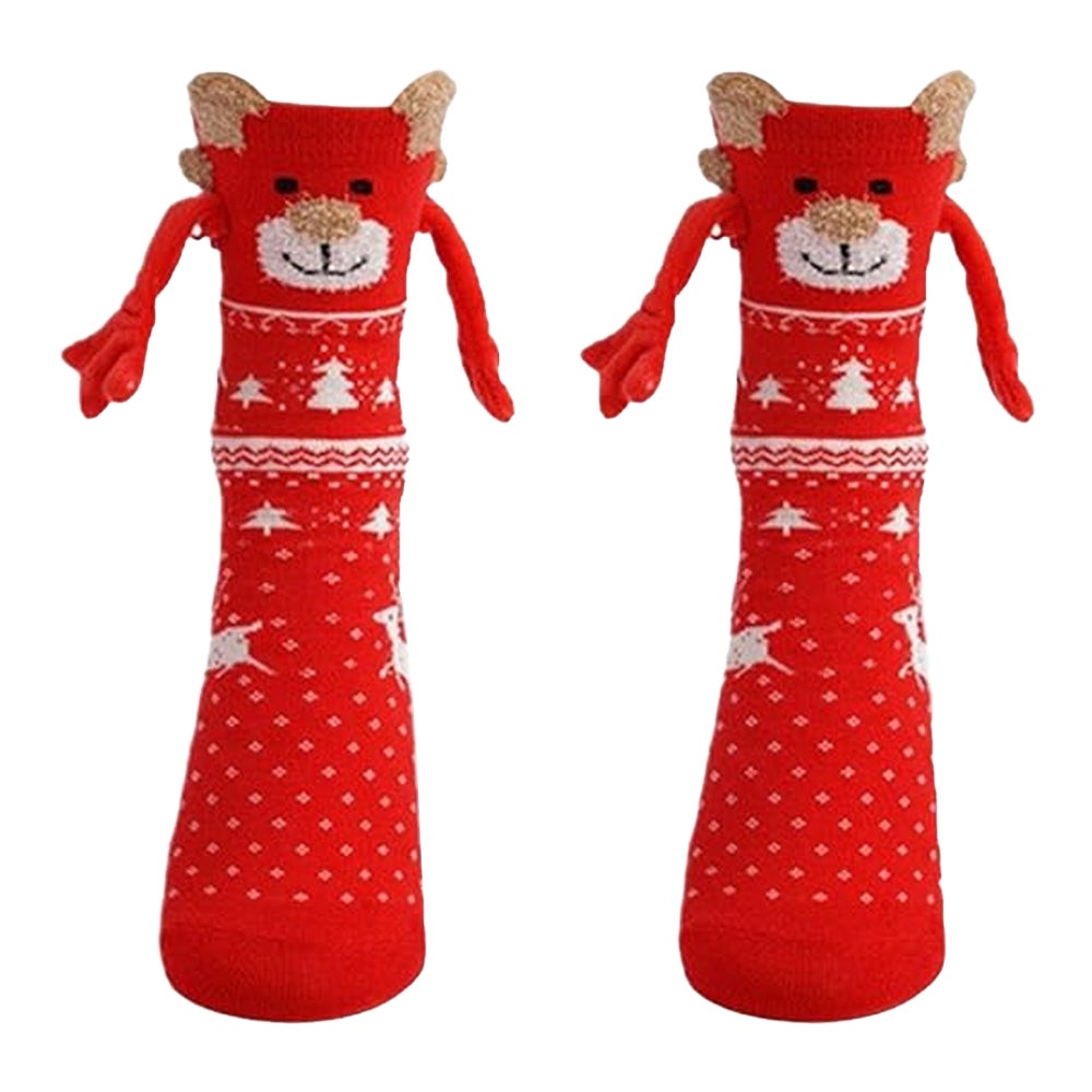 Christmas Hands Holding Socks Magnetic Couples Besties Festive